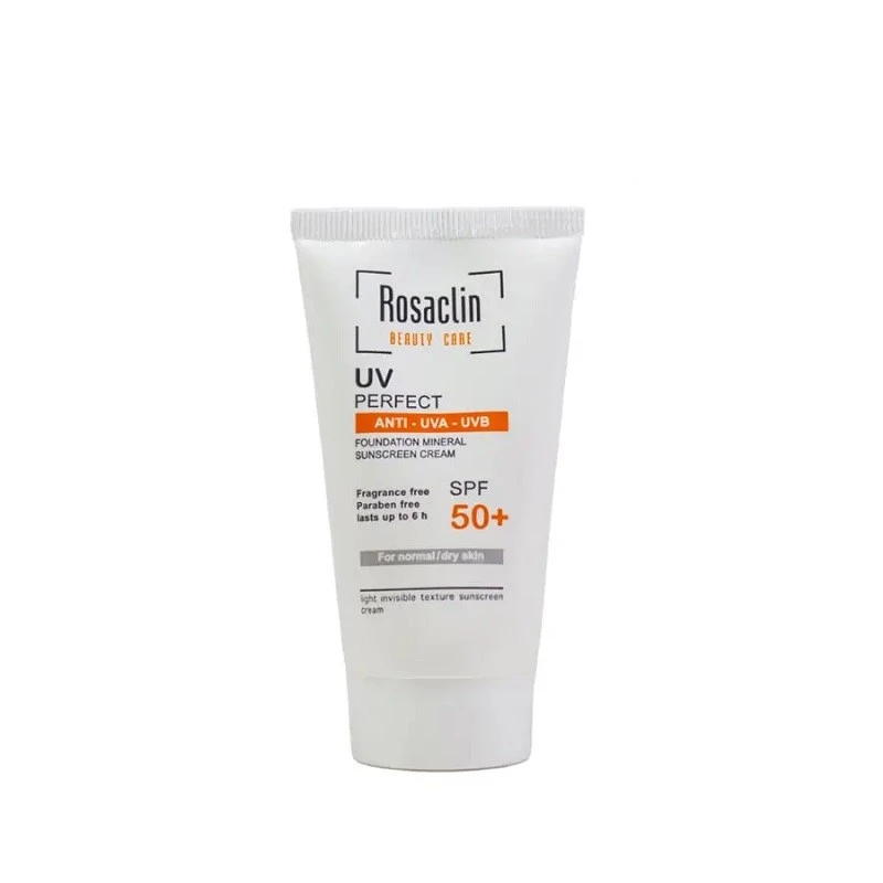 ضد آفتاب بی رنگ رزاکلین مناسب پوست نرمال و خشک SPF 50 حجم 40ml